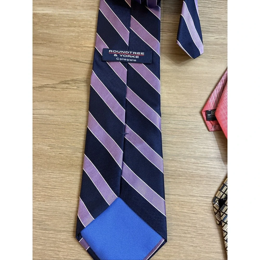 Mixed Lot Of 6 100% Silk Ties Nautica Calvin Klein Roundtree & Yorke Dry Cleaned